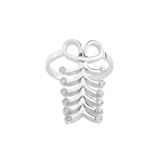 Adinkra Ethnic Large Diamond Ring 18KT White Gold. Product Code : 1180DA58WD