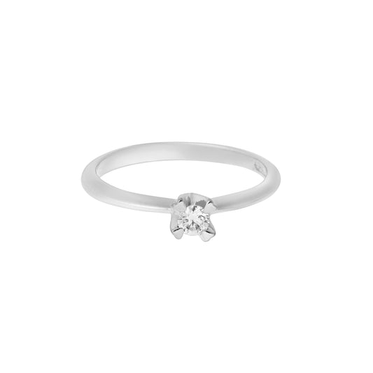 Round Brilliant Diamond ring K18 carat white gold. Product Code : 257D88S