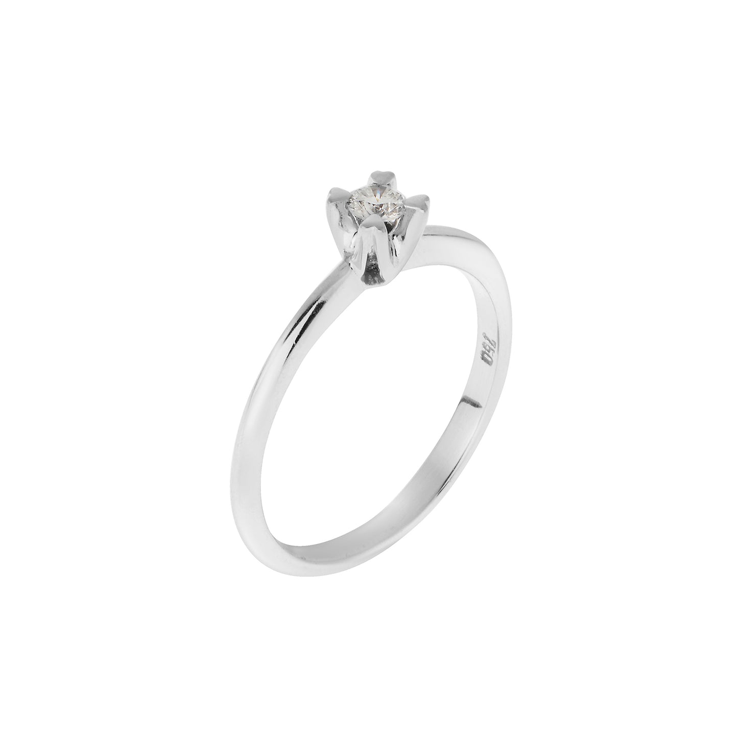 Round Brilliant Diamond ring K18 carat white gold. Product Code : 257D88S
