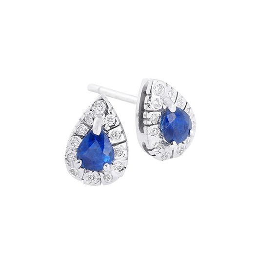 Sapphire and diamond earrings, 18 carat white gold.   Product Code : 802SK23WS