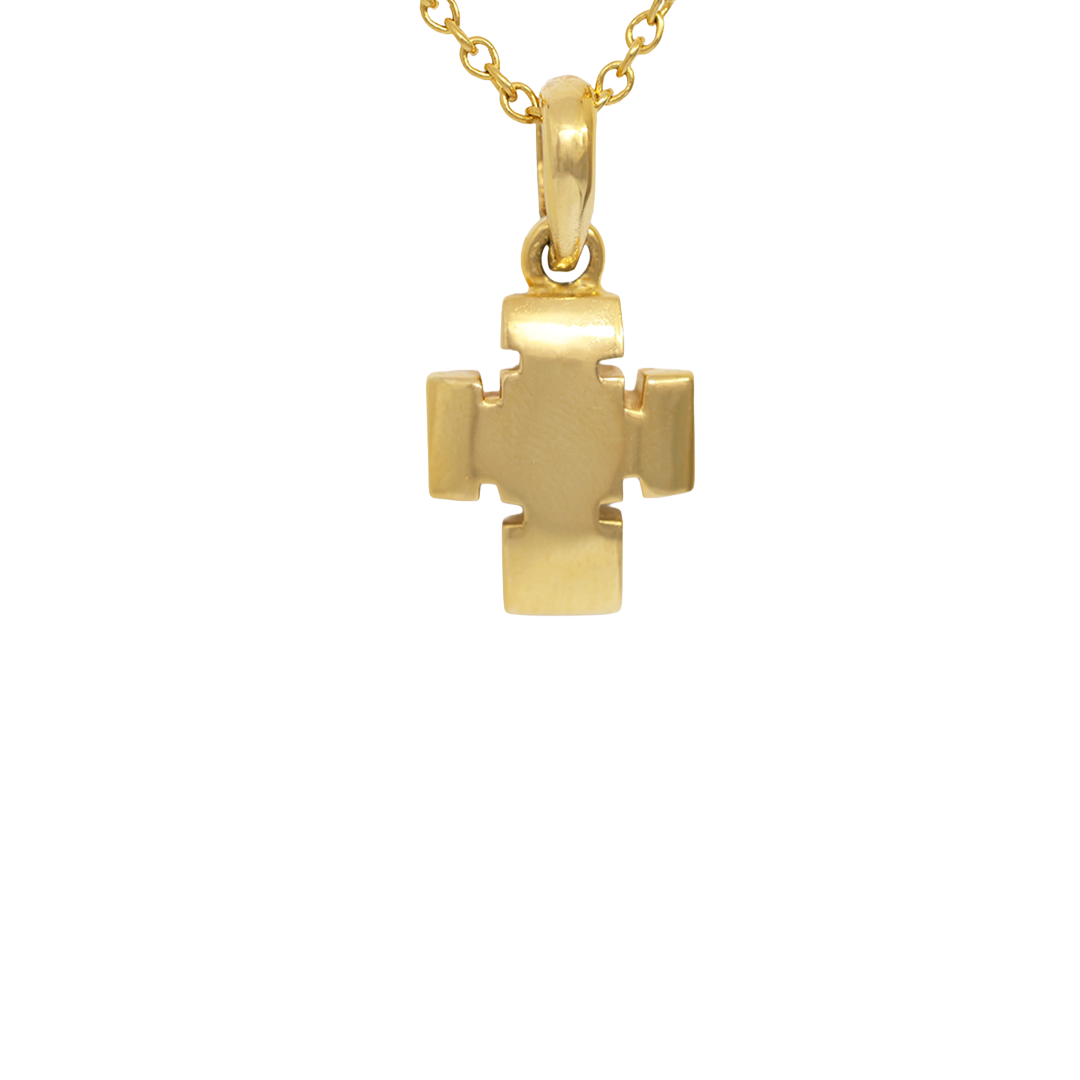 Handmade yellow gold cross 18K