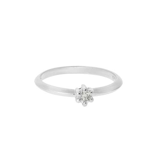Round Brilliant Diamond ring K18 carat white gold. Product Code : 256D02S