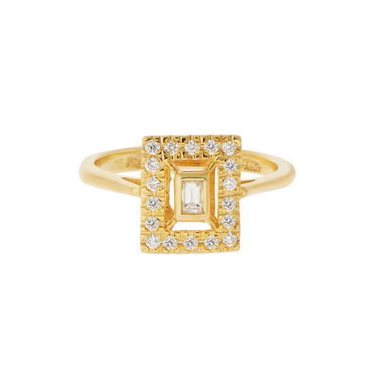 Baguette diamond solitaire K18 yellow gold. Product Code : 1324DA29Y