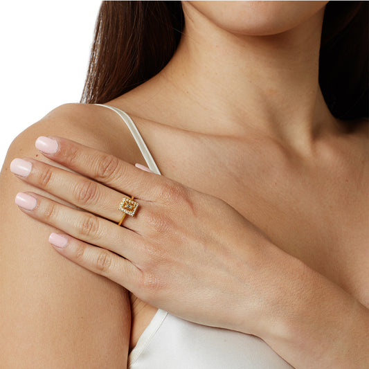 Baguette diamond solitaire K18 yellow gold. Product Code : 1324DA29Y