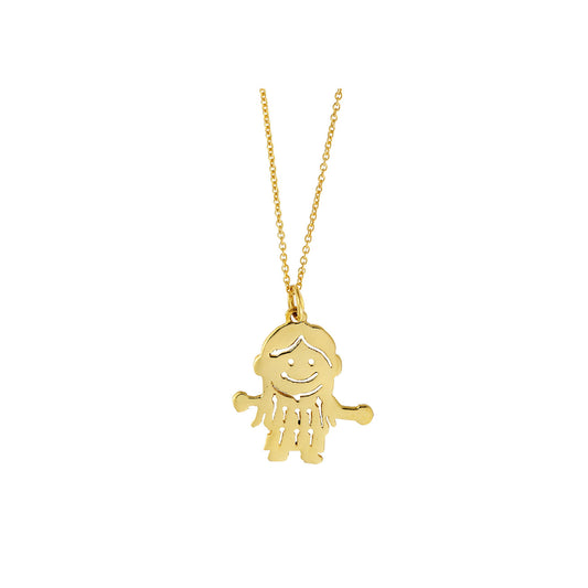 "Little girl"  18-carat yellow gold charm pendant.