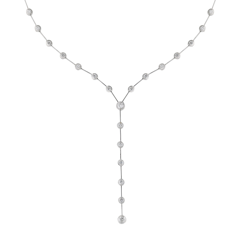 Diamond drop necklace KT18 white gold.   Product Code : 262HN080.