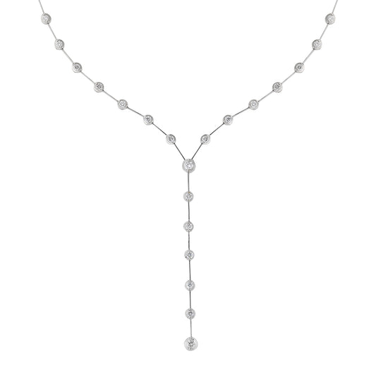 Diamond drop necklace KT18 white gold.   Product Code : 262HN080.
