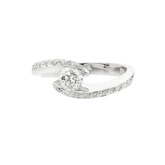 Diamond Round Brilliant Cut Solitaire 18 carat White Gold. Product Code : 188D414