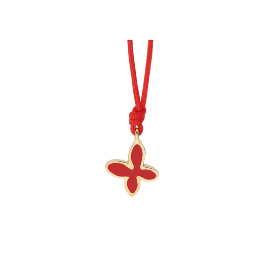 Butterfly, 18 carat yellow gold lucky charm enamelled charm.Butterflies signify good luck during cycles of change within your life , creativity, freedom and love. Product code: 463MPEDIK01cord