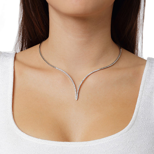 Necklace 18KT White Gold with Brilliant cut Diamonds. Product Code : 296HN090