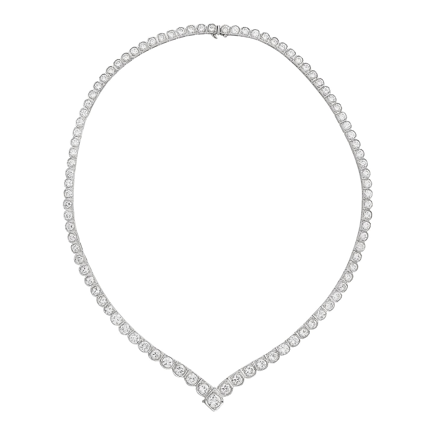 Necklace 18KT White Gold with Brilliant cut Diamonds.  Product Code : 19KO99