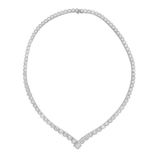 Necklace 18KT White Gold with Brilliant cut Diamonds.  Product Code : 19KO99