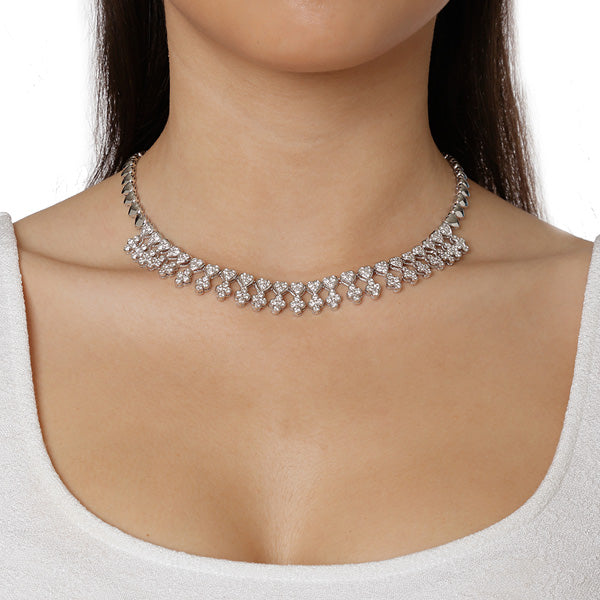 Necklace 18KT White Gold with Brilliant cut Diamonds. Product Code : 298KO33