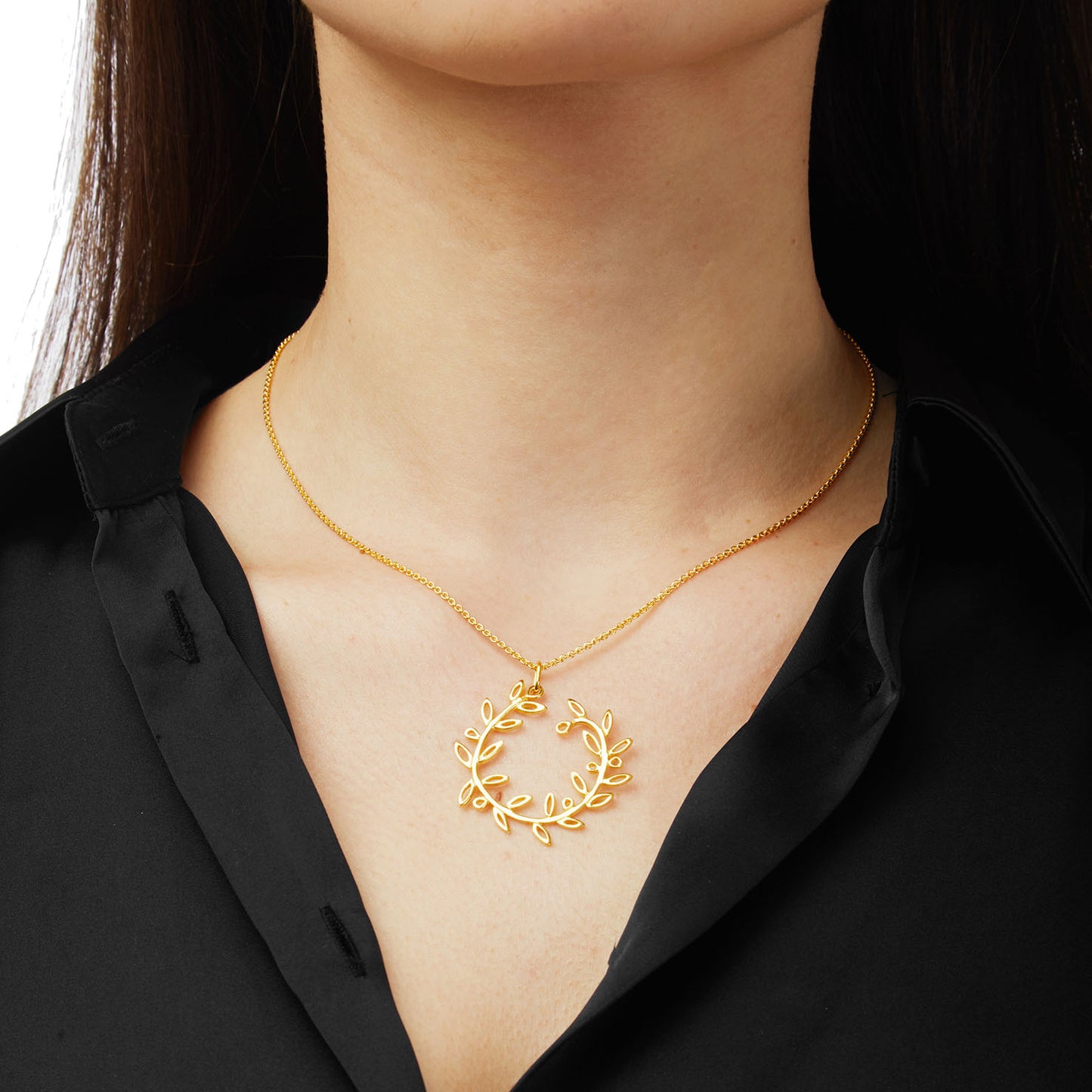 “Olive wreath” pendant gold-plated silver 925.    Product Code : 2.olivewreathpendant.