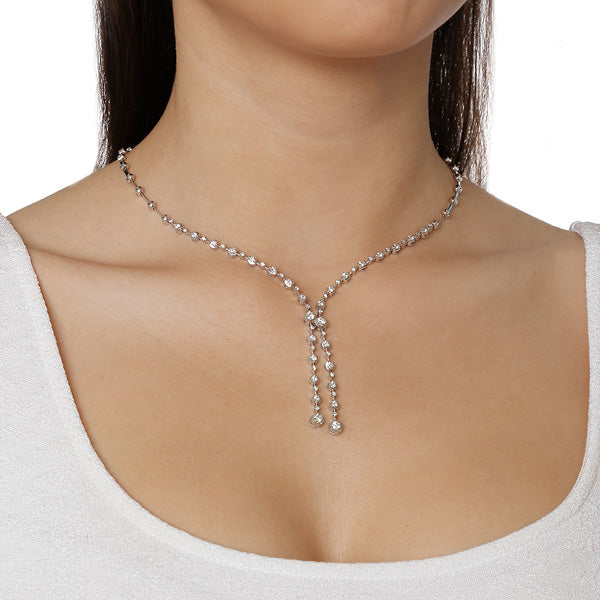 Necklace 18KT White Gold with Brilliant cut Diamonds. Product Code : 251HN0081