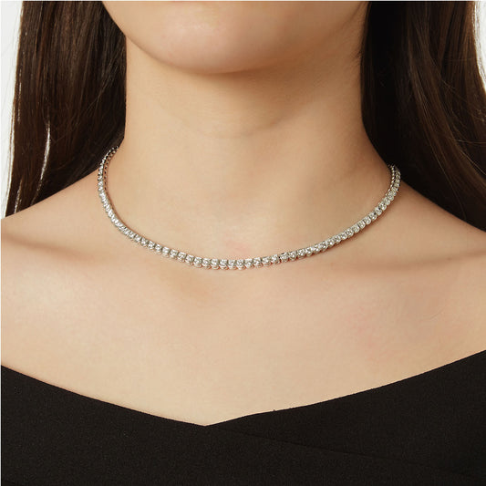 Necklace 18KT White Gold with Brilliant cut Diamonds.  Product Code : 20KO4WS