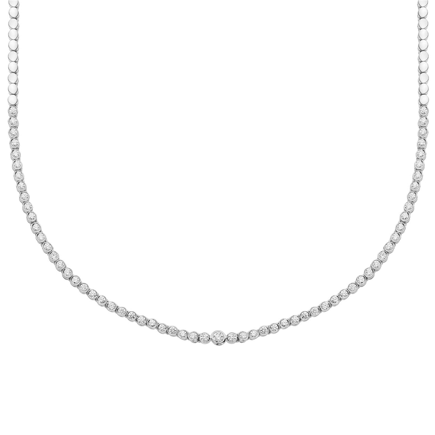 Necklace 18KT White Gold with Brilliant cut Diamonds.  Product Code : 20KO4WSD