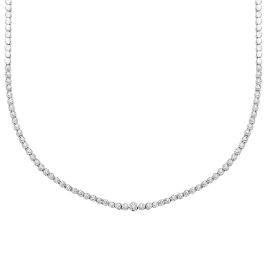 Necklace 18KT White Gold with Brilliant cut Diamonds.  Product Code : 20KO4WSD