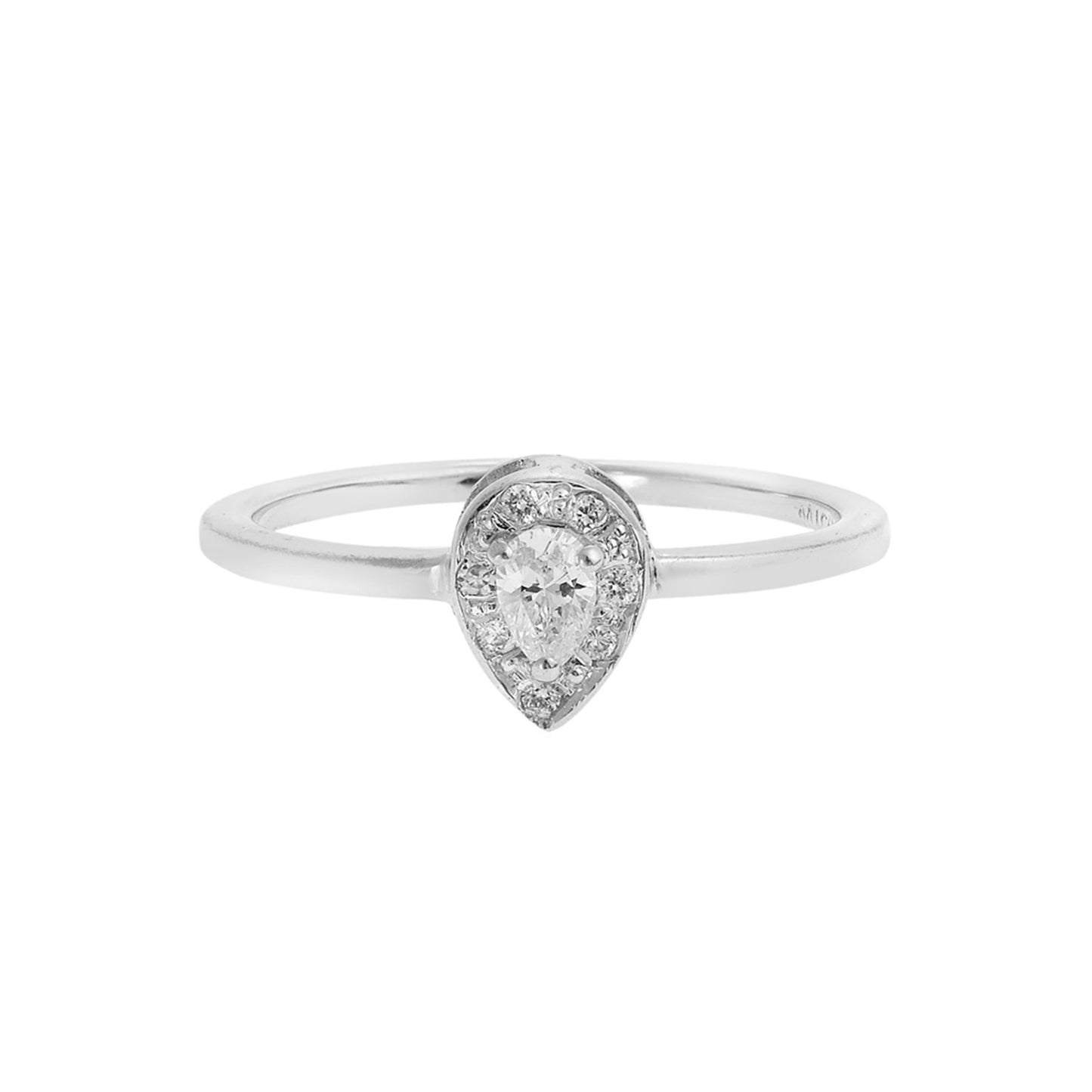 Pear cut diamond solitaire 18 carat  white gold. Product Code : 1039DA022W