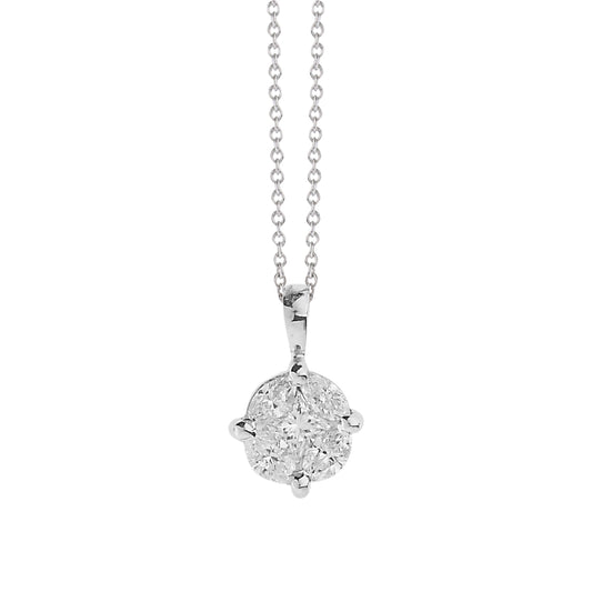 Invisible diamond pendant 18k white gold.   Product Code : 386ME4400W