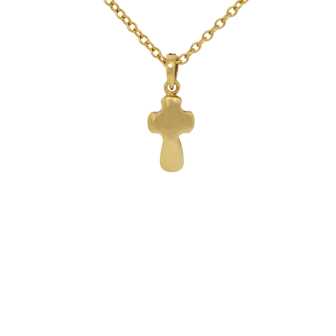 Handmade yellow small cross 18K. Product code: 249ST-P16