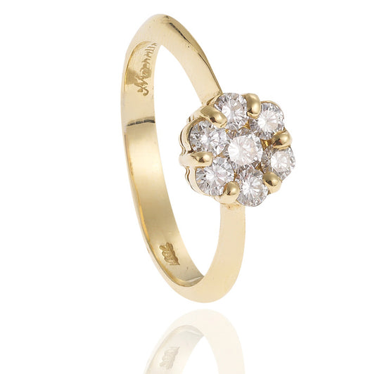 Ring 18KT Yellow Gold with Brilliant cut Diamonds.  Product Code : 1270D054Y
