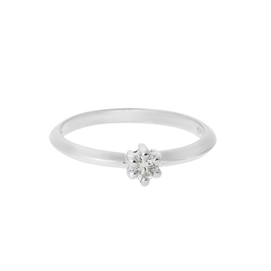 Diamond Round Brilliant Cut Solitaire KT18 White Gold . Product Code:256D02S