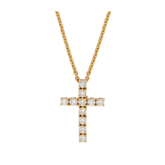 Diamond Cross 18KT Yellow Gold with Brilliant cut Diamonds