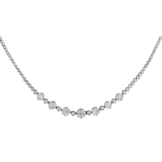 Necklace 18KT White Gold with Diamonds. Product Code : 258HN082