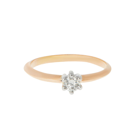 Diamond Round Brilliant Cut Solitaire  KT18 Pink Gold . Product Code:260D02SPW