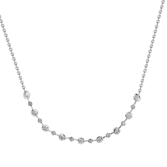 Diamond line chain necklace  18 carat white gold.   Product code: 290HN02