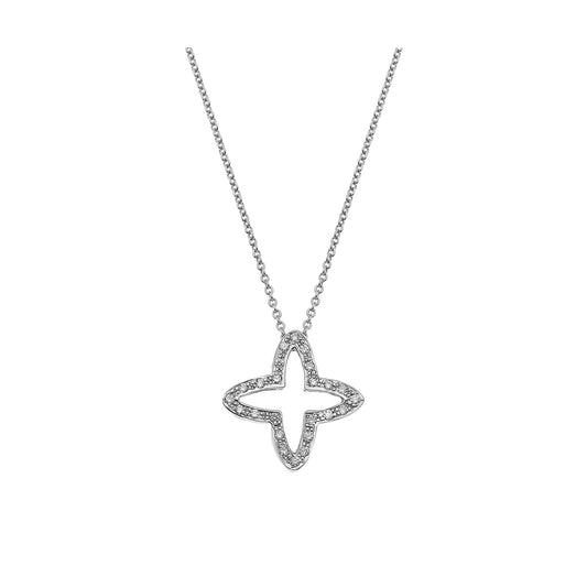 Diamond cross 18KT white gold on a chain.   Product Code: 280ΜW03.