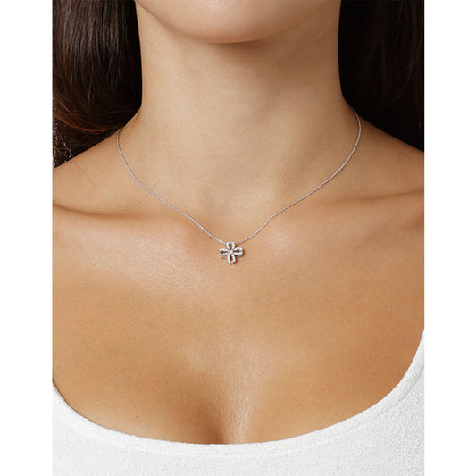 Diamond cross 18KT white gold on a chain.  Product Code: 281MW04.