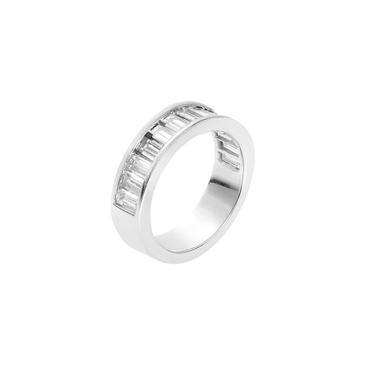 Baguette diamond  half band 18 carat white gold. Product Code : 376DA456