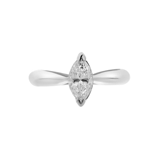 Diamond Marquise Cut Solitaire KT18 White Gold . Product Code:297D57
