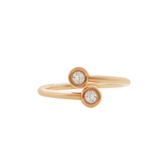 Ring 18KT Pink Gold with two Brilliant cut Diamonds. Product Code : 1339D09SP