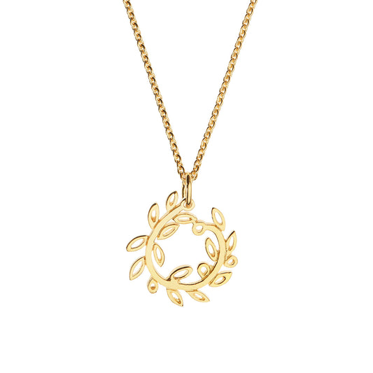 “Olive wreath” pendant gold-plated silver 925.   Product Code : 3.olivewreathpendant.