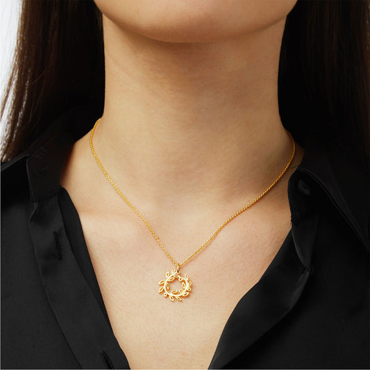 “Olive wreath” pendant gold-plated silver 925.   Product Code : 3.olivewreathpendant.