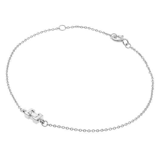 Diamond chain bracelet 18 carat white gold.   Product Code : 457HB143