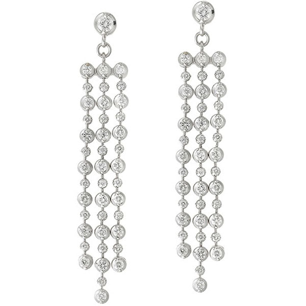 Drop diamond earrings in 18 carat white gold.   Product Code : 430HSE051