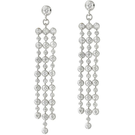 Drop diamond earrings in 18 carat white gold.   Product Code : 430HSE051