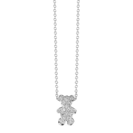 "Little bear" diamond 18 carat white gold pendant