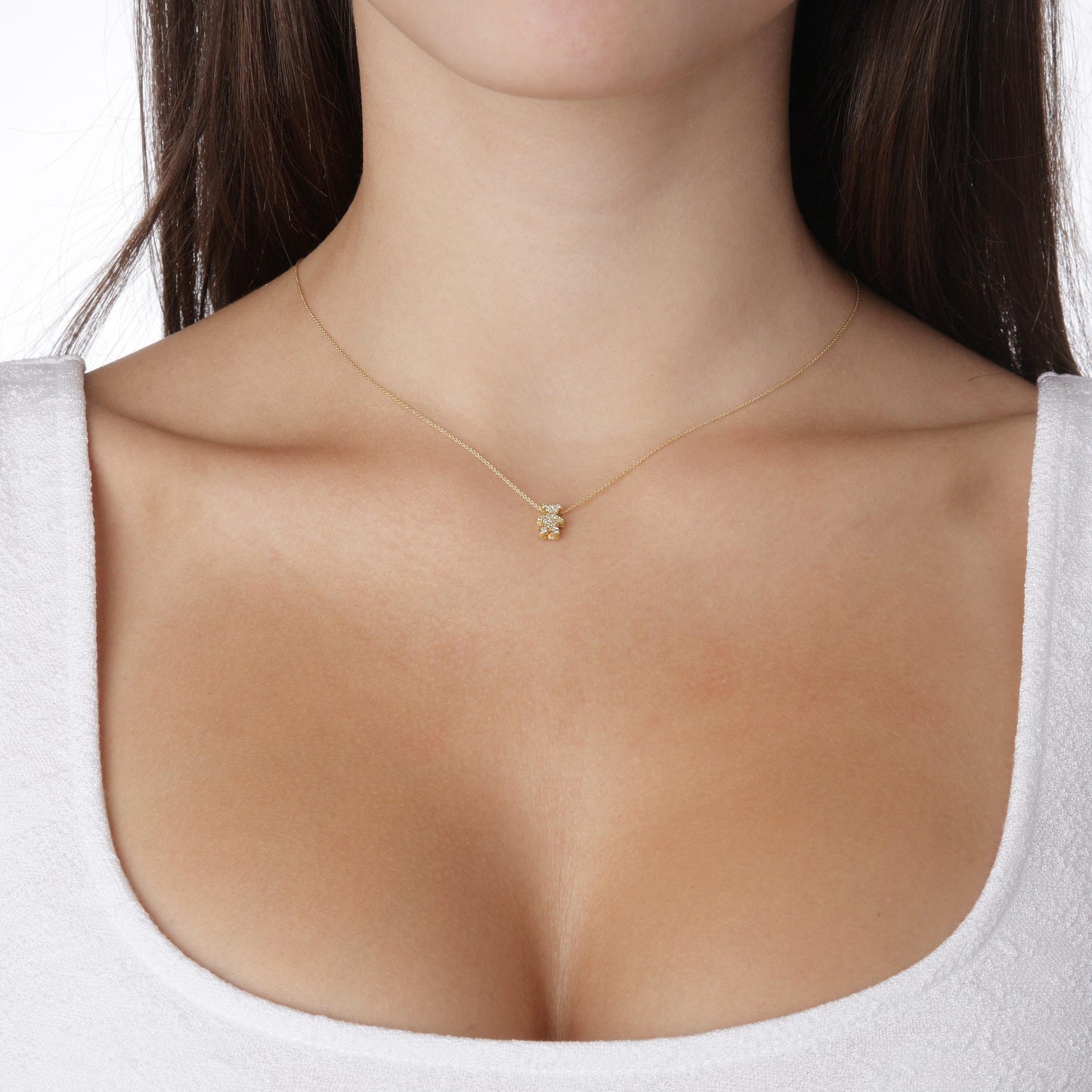 "Little bear" diamond 18 carat yellow gold pendant.   Product Code : 482ME026Y
