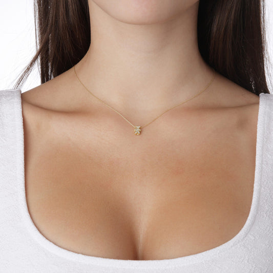 "Little bear" diamond 18 carat yellow gold pendant.   Product Code : 482ME026Y