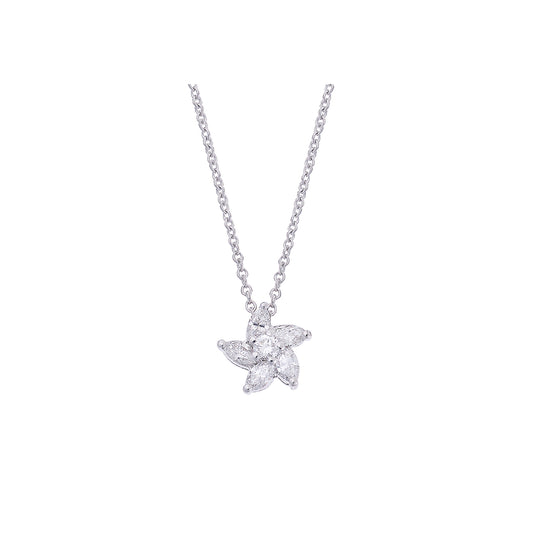 Necklace Pendant 18KT White Gold with Marquise and Brilliant cut Diamonds.  Product Code : 688ME4500SW.