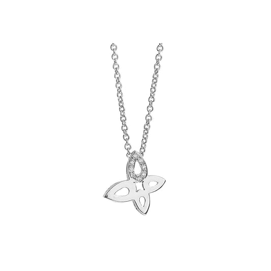 Butterfly Necklace Pendant 18KT Yellow Gold with Brilliant cut Diamonds