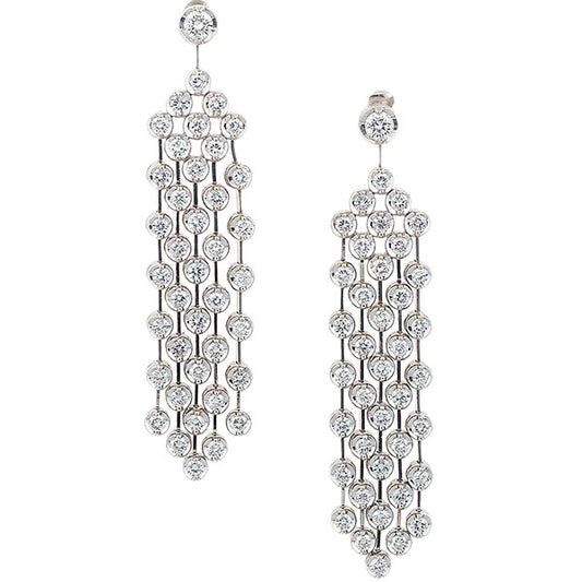 Drop diamond earrings in 18 carat white gold. Product Code : 429HSE007