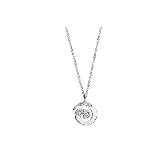 Spiral Necklace Pendant 18KT White Gold with Brilliant cut Diamonds. The spiral symbolises the universal pattern of growth and evolution. Product Code:502MEW40M