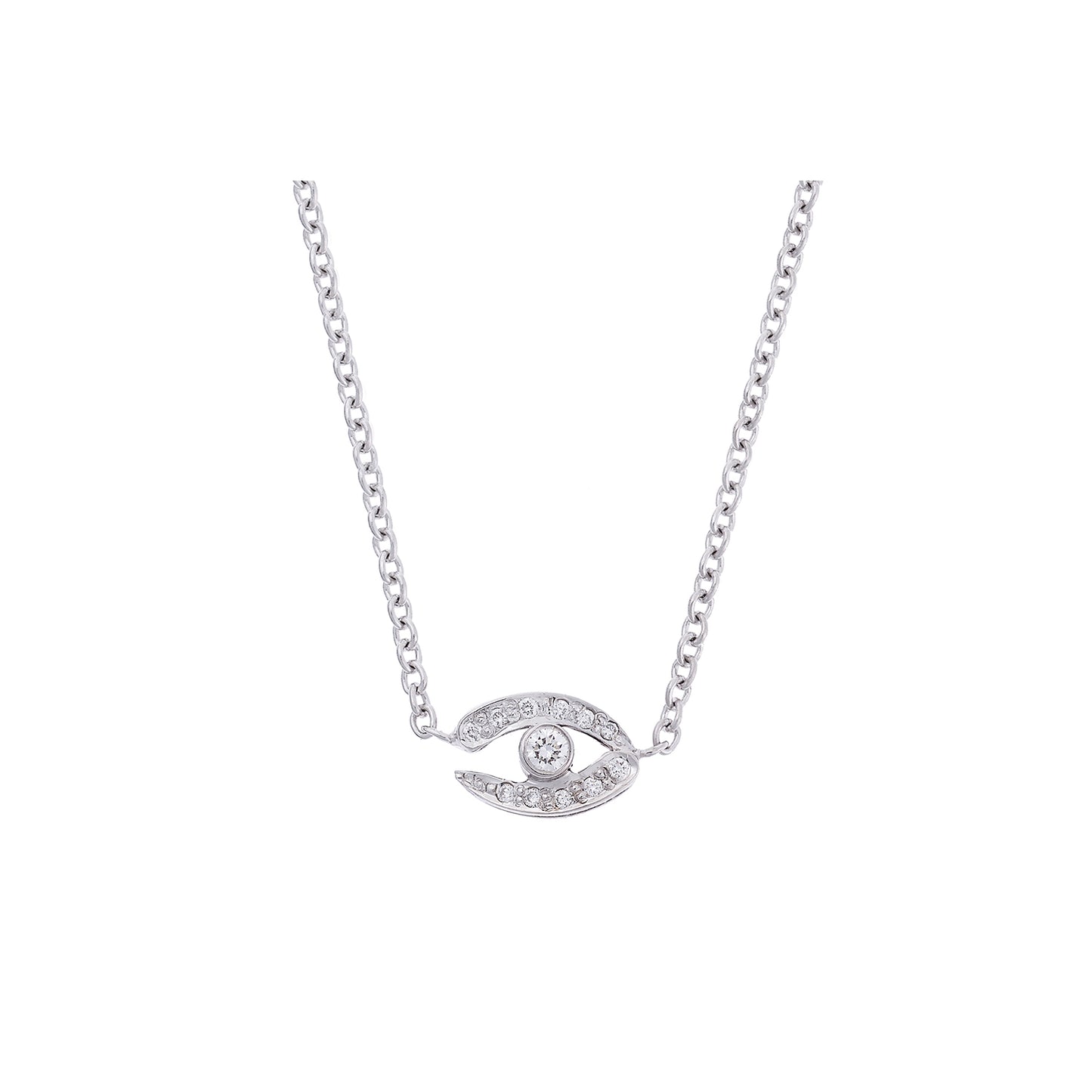 Diamond "Lucky Eye "pendant 18k white gold .