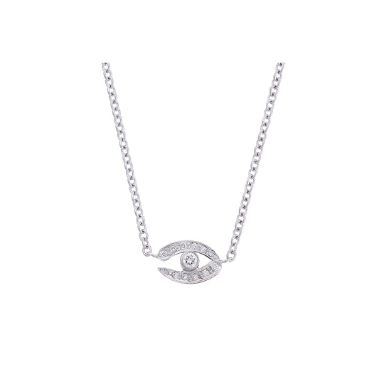 Diamond "Lucky Eye "pendant 18k white gold .